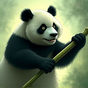 Road raging panda's with bamboo sticks of justice 