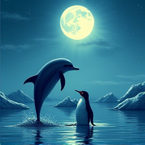 Der Delfin und der Pinguin