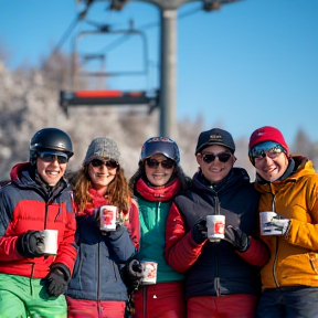 Skifahren und Saufen