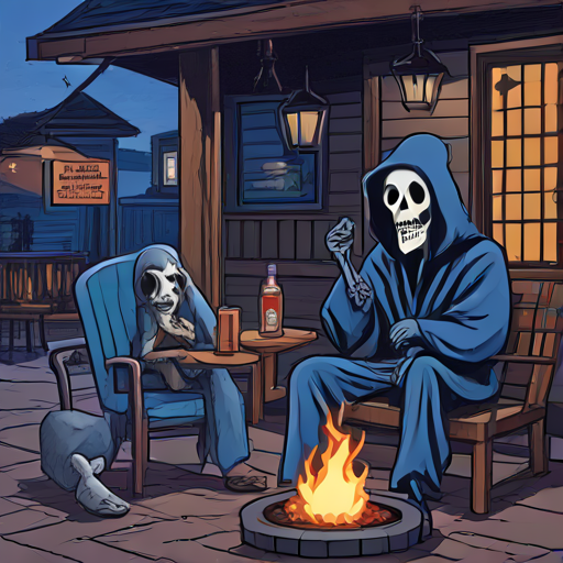 Cold beer with Grim Reaper