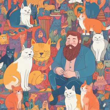 The Bearded Man and His Cats