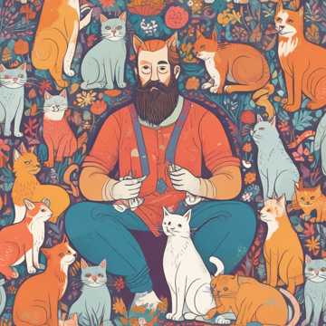 The Bearded Man and His Cats