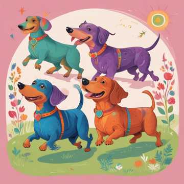 Little Dachshund Trio