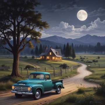 Moonlight and Pickup Trucks