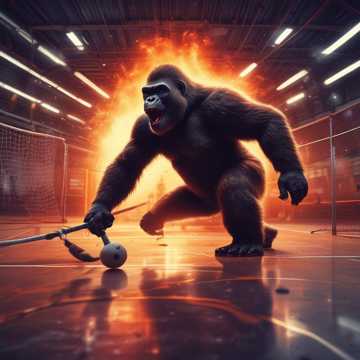 Gorilla at the Floorball Tournament