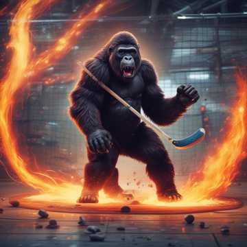 Gorilla at the Floorball Tournament