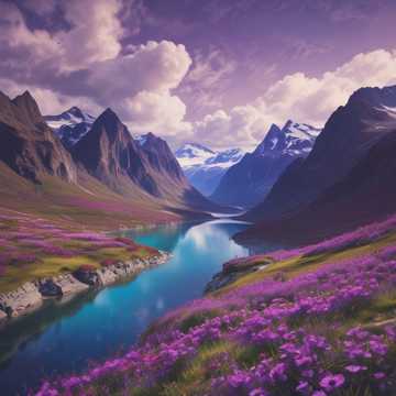 Purple Flowers in the Fjords