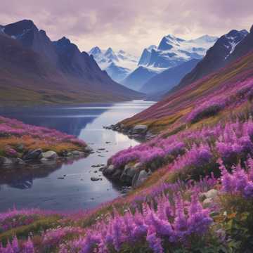 Purple Flowers in the Fjords