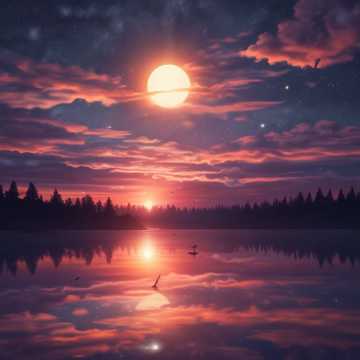 Moonlight sunrise