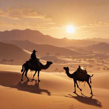 Camel Cowboys in the Desert Dust