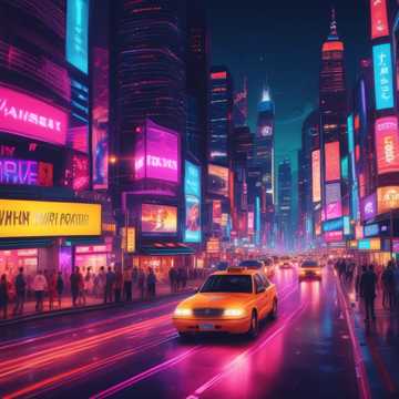 Big Neon Taxi