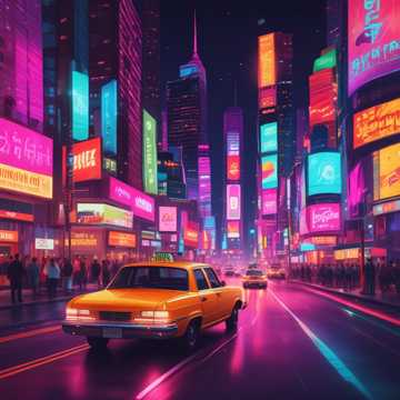 Big Neon Taxi