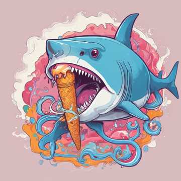 Shark Eating Ice Cream