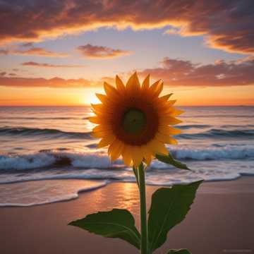 Sunflower on the road