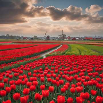 Red Tulips Rising