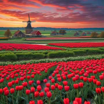 Red Tulips Rising