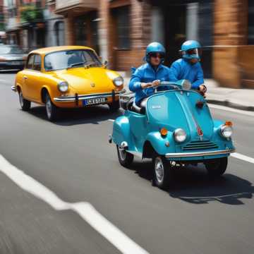 La vecchia Vespa blu