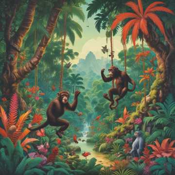 10 Monkeys in the Jungle