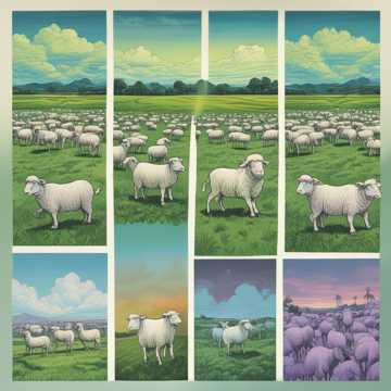 Sheep in the Blues Field