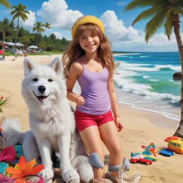 Wolfie and the Beach