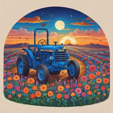 Blue Tractor Rolling