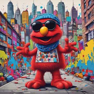 Elmo in the hood