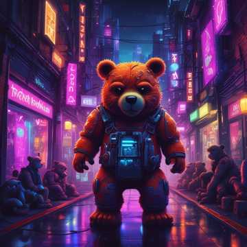 Teddy Bears in Neon Lights