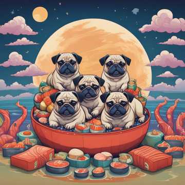 Sushi Loving Pugs