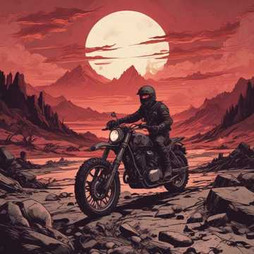 Motorcycle Hero on an Endless Road