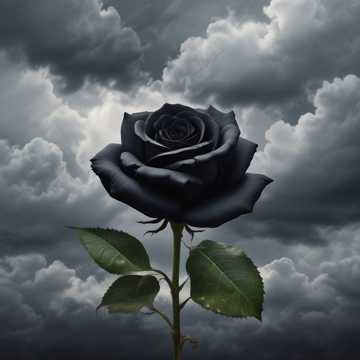 Black Rose in the Garden