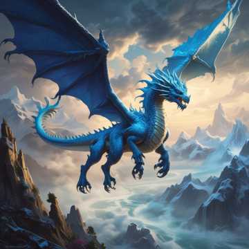 The Majestic Blue Ice Dragon