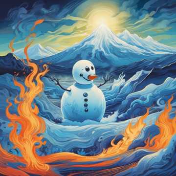 Snowman in a Volcano