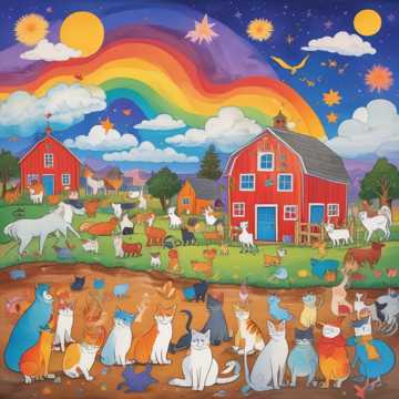 Rainbow Barnyard Cats