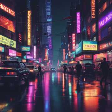 Raindrops on Neon Streets