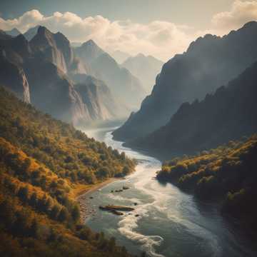 Tiefe Flüsse Hohe Berge