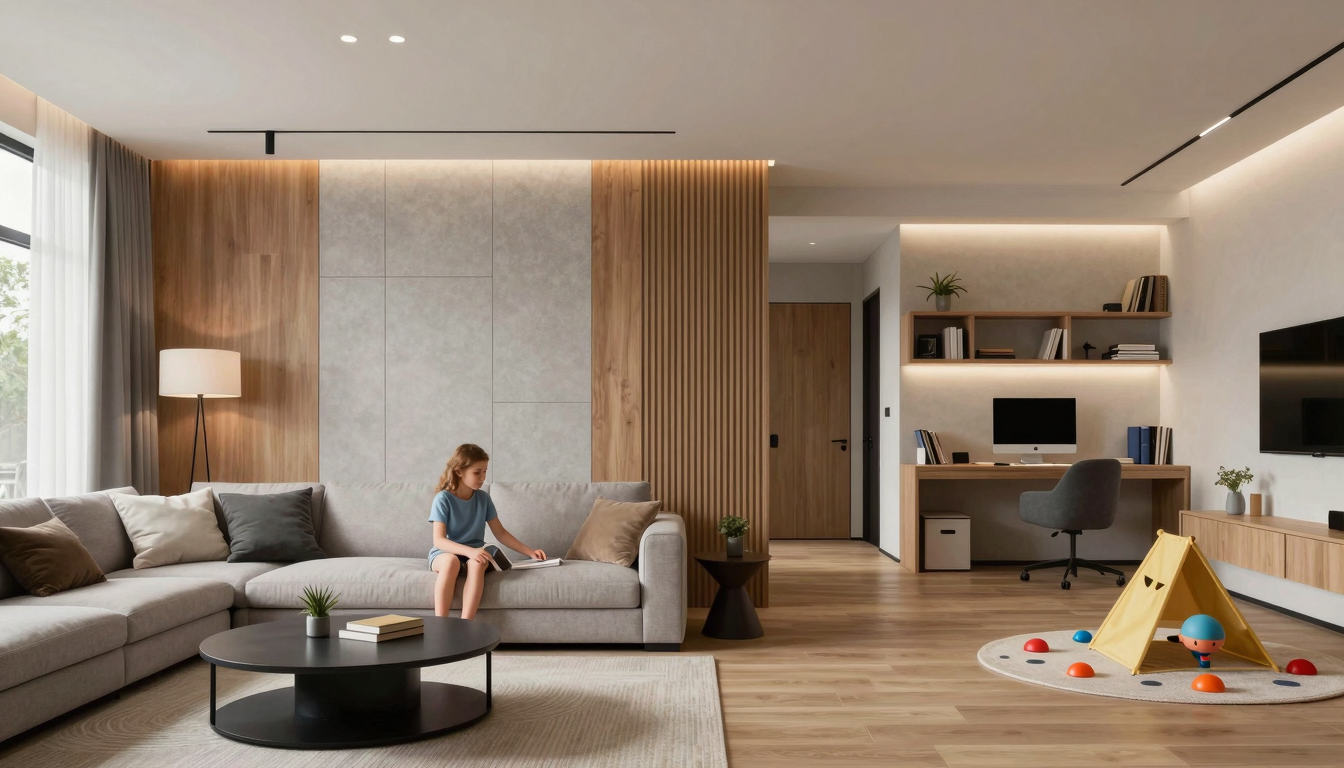 가족 구성원 모두가 만족하는 스마트 홈 인테리어, 공간 디자이너의 솔루션: 완벽한 공간 분리와 취향 존중, 두 마리 토끼를 잡다