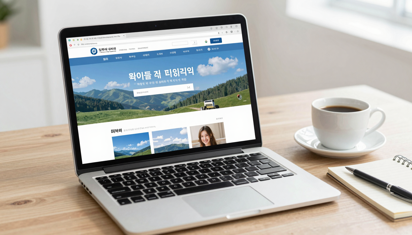 실업급여 신청 절차 안내 실업급여 신청을 위한 고용보험 사이트 접속 화면과 필기구가 놓인 책상