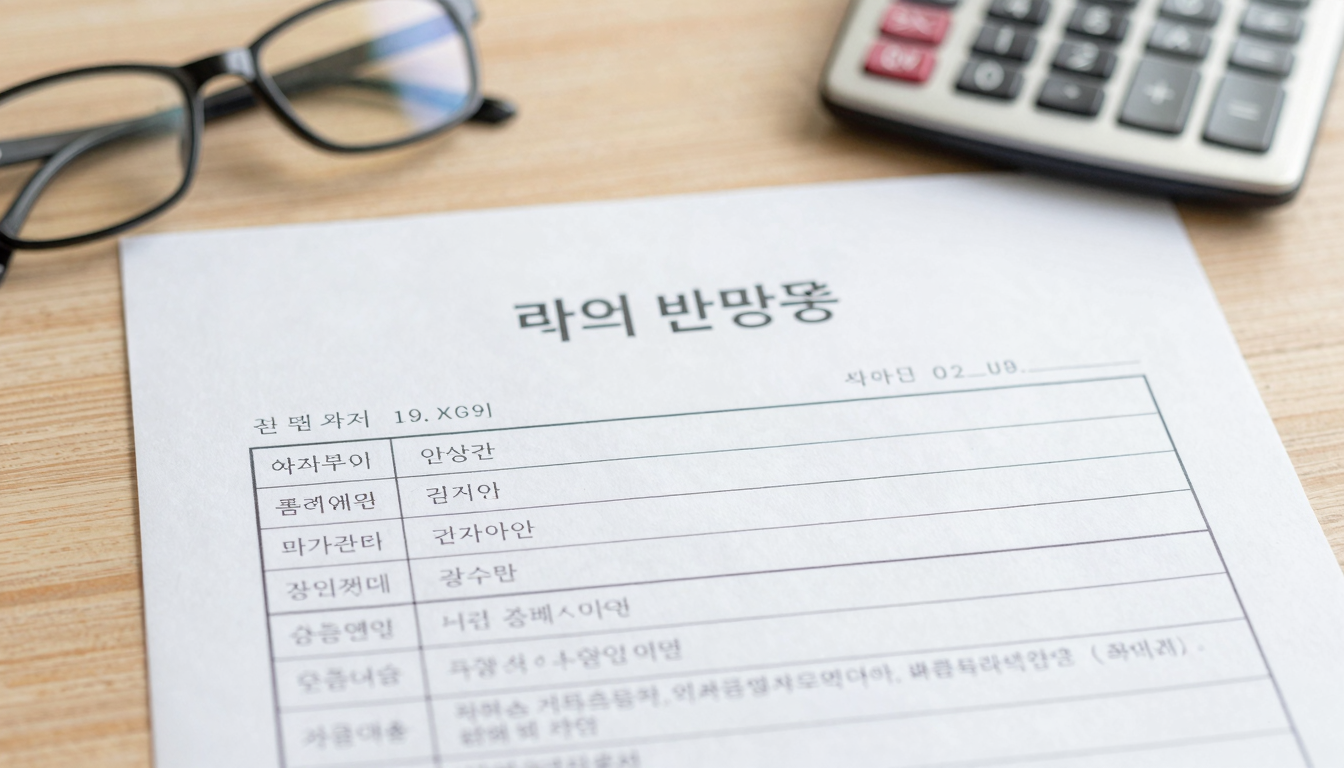분할연금 자격 요건 확인 서류 분할연금 자격 요건을 확인하는 서류와 계산기가 놓인 책상
