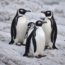 Penguins by the Frozen Shore