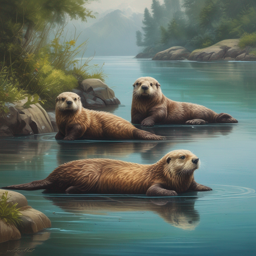 Otters in the Bay