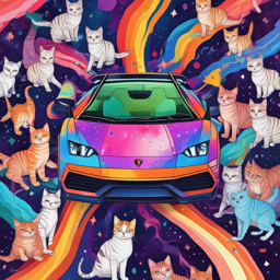 Kittens in a Lamborghini