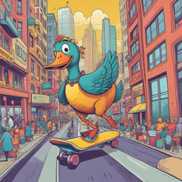 Duck on a Skateboard