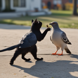 Cat vs. Demon Pigeon