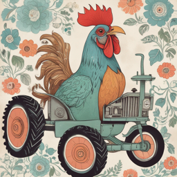 Rooster on My Tractor