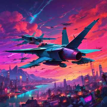 Flight in the Neon Sky