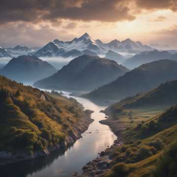 Tiefe Flüsse Hohe Berge