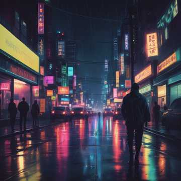 Raindrops on Neon Streets