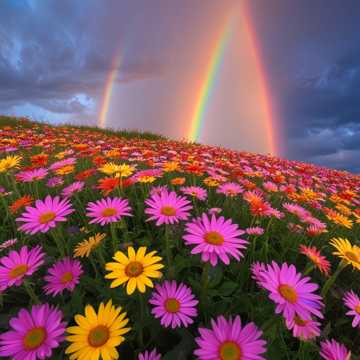 Rainbow flowers