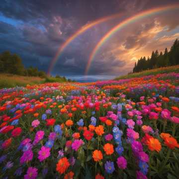 Rainbow flowers