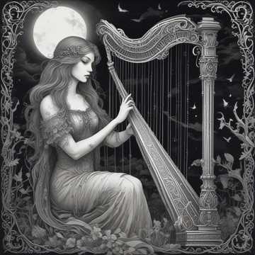 Dark Horror Harp